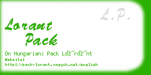 lorant pack business card